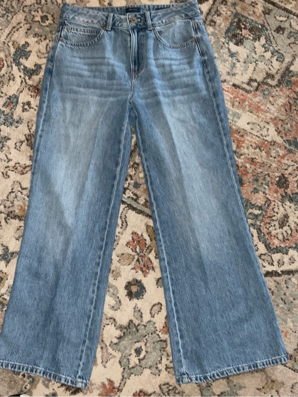 J. Jill Washed Blue Wide-Leg Jeans